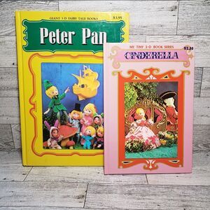 1 My Tiny & 1 Giant 3D Book Hardcover Books Playmore  Peter Pan & Cinderella 3-D